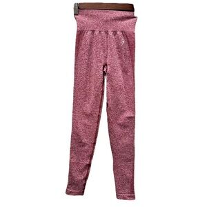 Gymshark Flex Seamless Leggings Red Marl Contour Fitness Gym Women’s Size XS